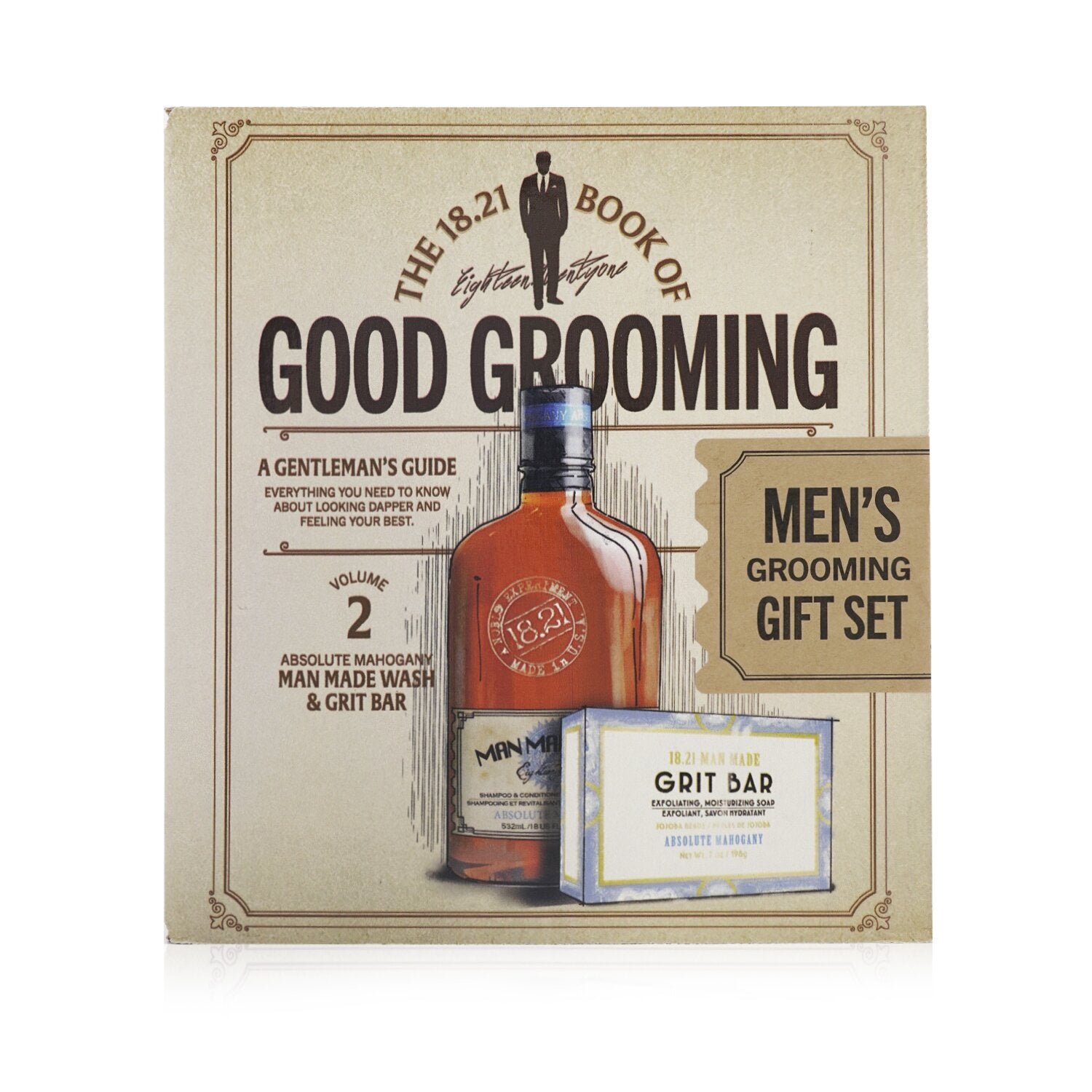 Book of Good Grooming Gift Set Volume 2: Absolute Mahogany (Wash 532ml + Grit Bar 198g ) by 18.21 Man Made - Image 1