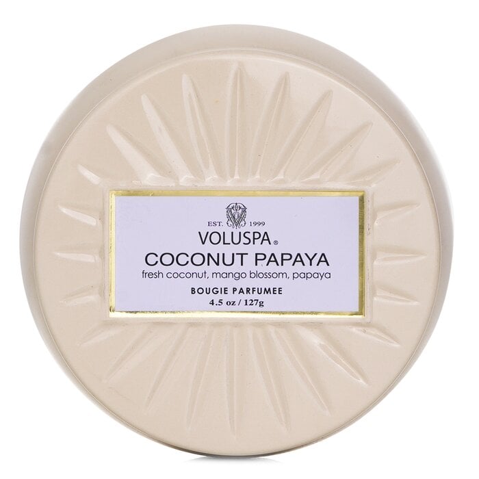 Mini Tin Candle - Coconut Papaya 127g/4.5oz by Voluspa - Image 1