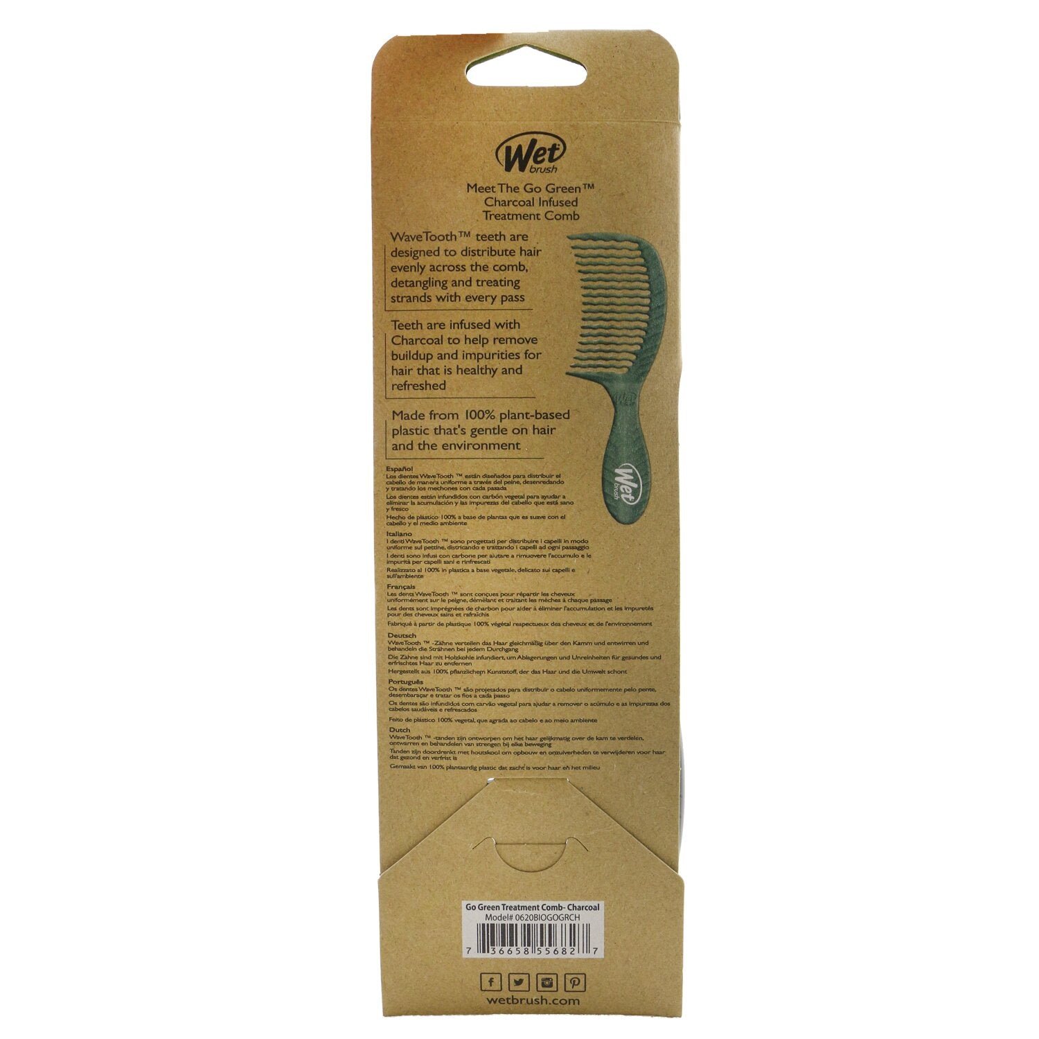مشط Go Green العلاج - # فحم من Wet Brush - صورة 3