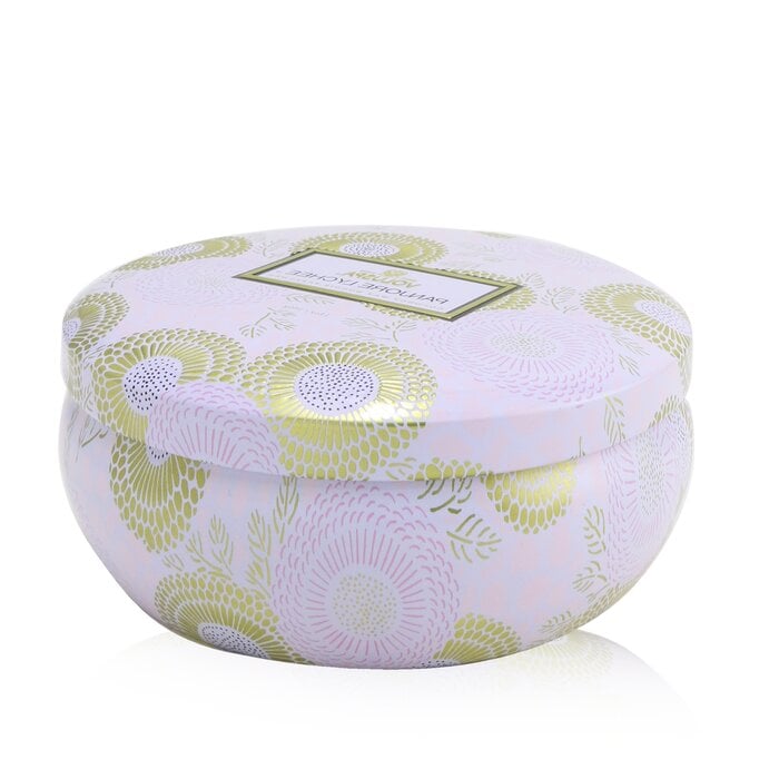 شمع قصدير مزخرف مع 3 فتائل - Panjore Lychee 340g/12oz من فولوسبا - صورة 3