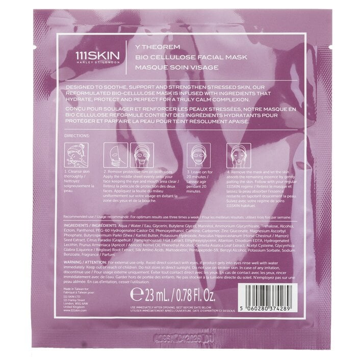 Y Theorem Bio Cellulose Facial Mask 5x23ml/0.78oz by 111skin - Image 3