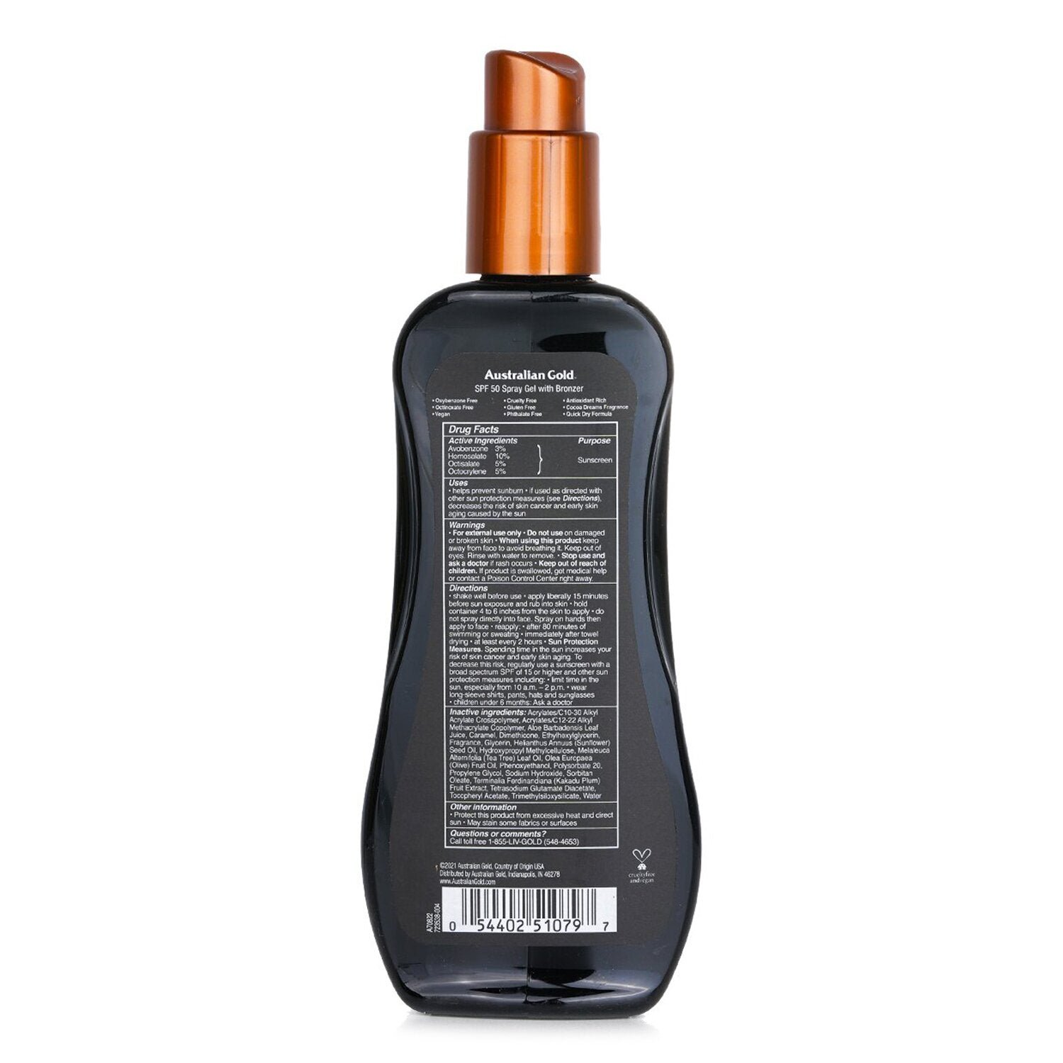 Spray Gel Sunscreen SPF 50 with Instant Bronzer by Australian Gold - Image 3