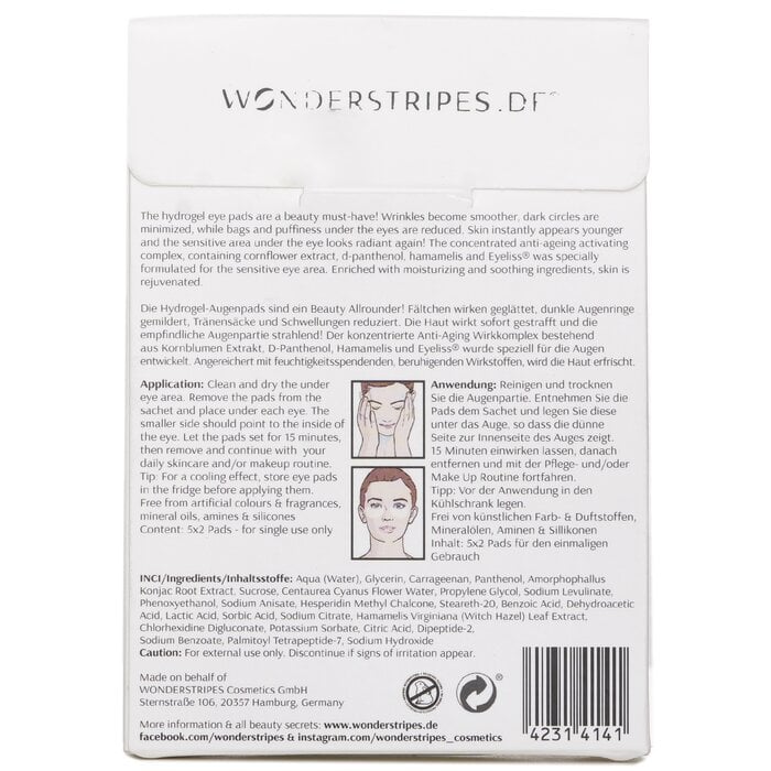 Instant Glow Hydrogel Eye Pads 5x2pads by WONDERSTRIPES - Image 3