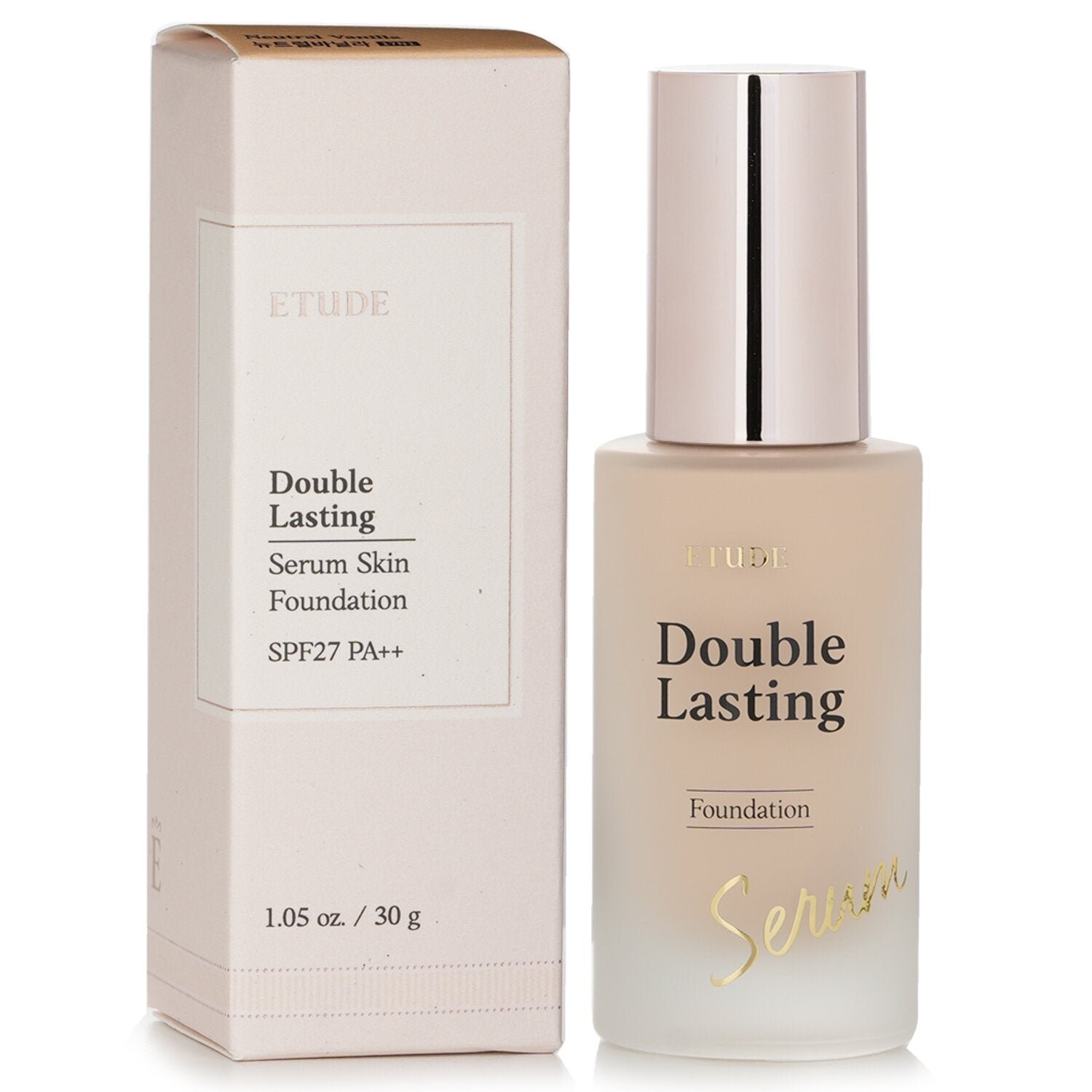 Double Lasting Serum Skin Foundation SPF 27 - # 17N1 Neutral Vanilla by Etude House - Image 2