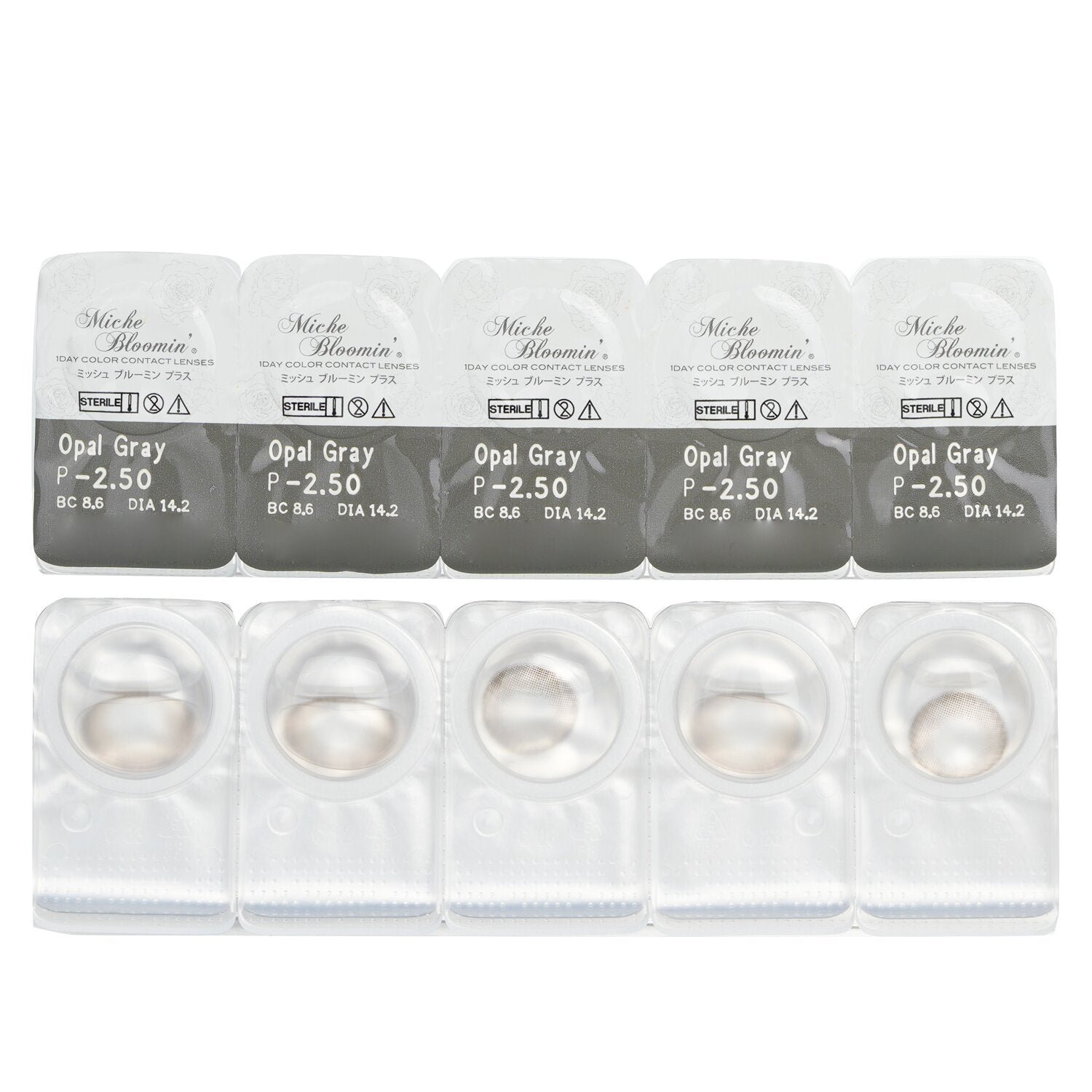 Iris Glow 1 Day Color Contact Lenses (506 Opal Gray) - - 2.50 by Miche Bloomin' - Image 2
