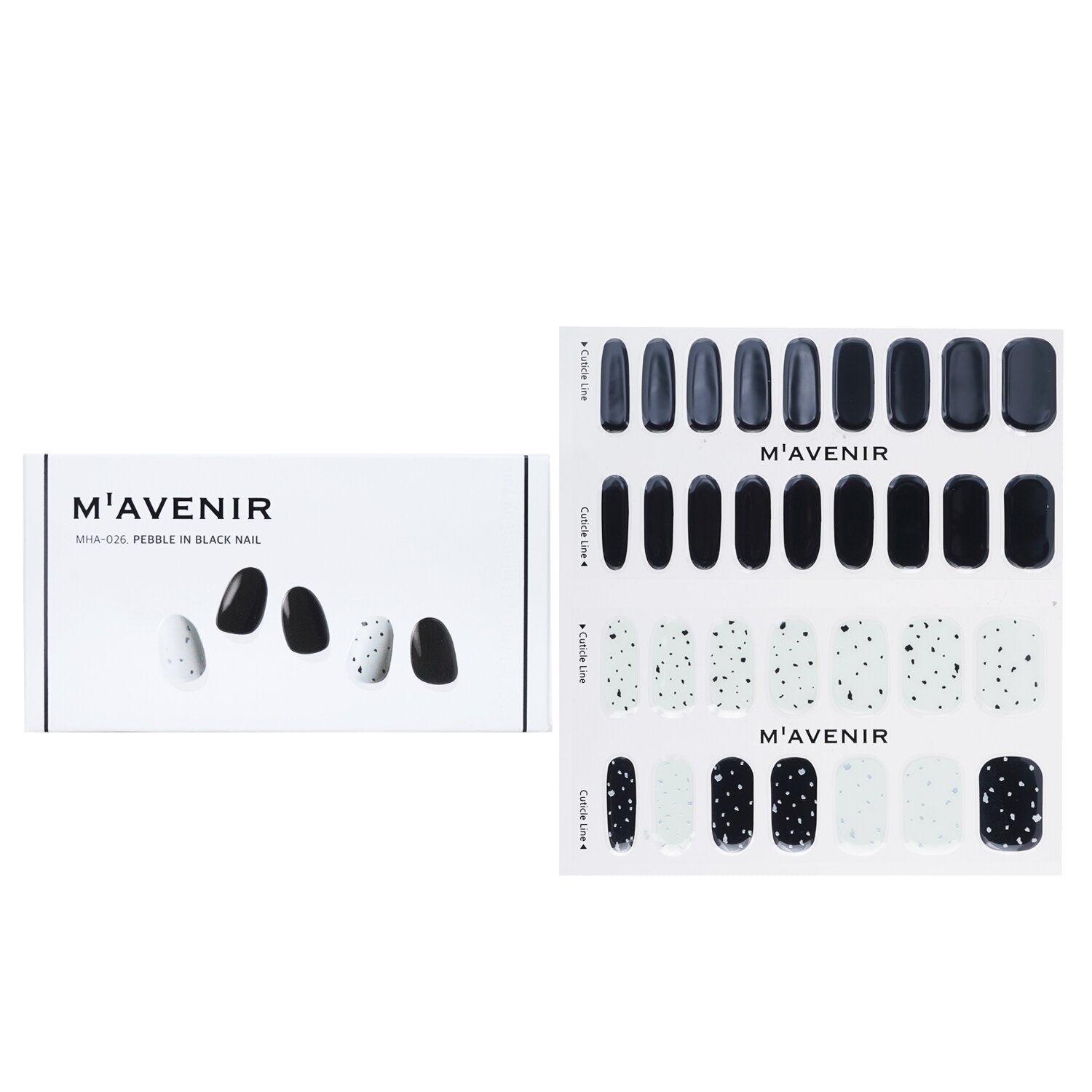 Nail Sticker (Black) - # Pebble In Black Nail by Mavenir - Image 1
