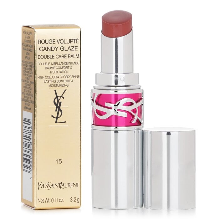 Rouge Volupte Candy Glaze Double Care Balm - # 15 Showcasing Nude 3.2g/0.11oz by Yves Saint Laurent - Image 2