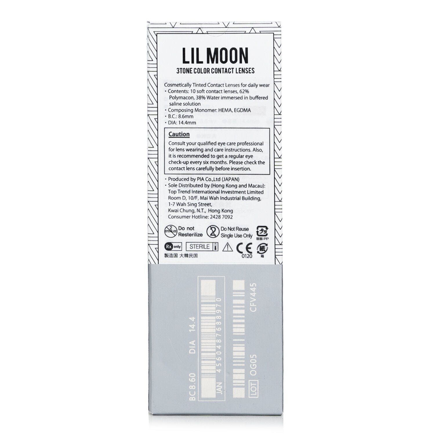 Lilmoon Cream Grege 1 Day Color Contact Lenses - - 3.00 by Pia - Image 3