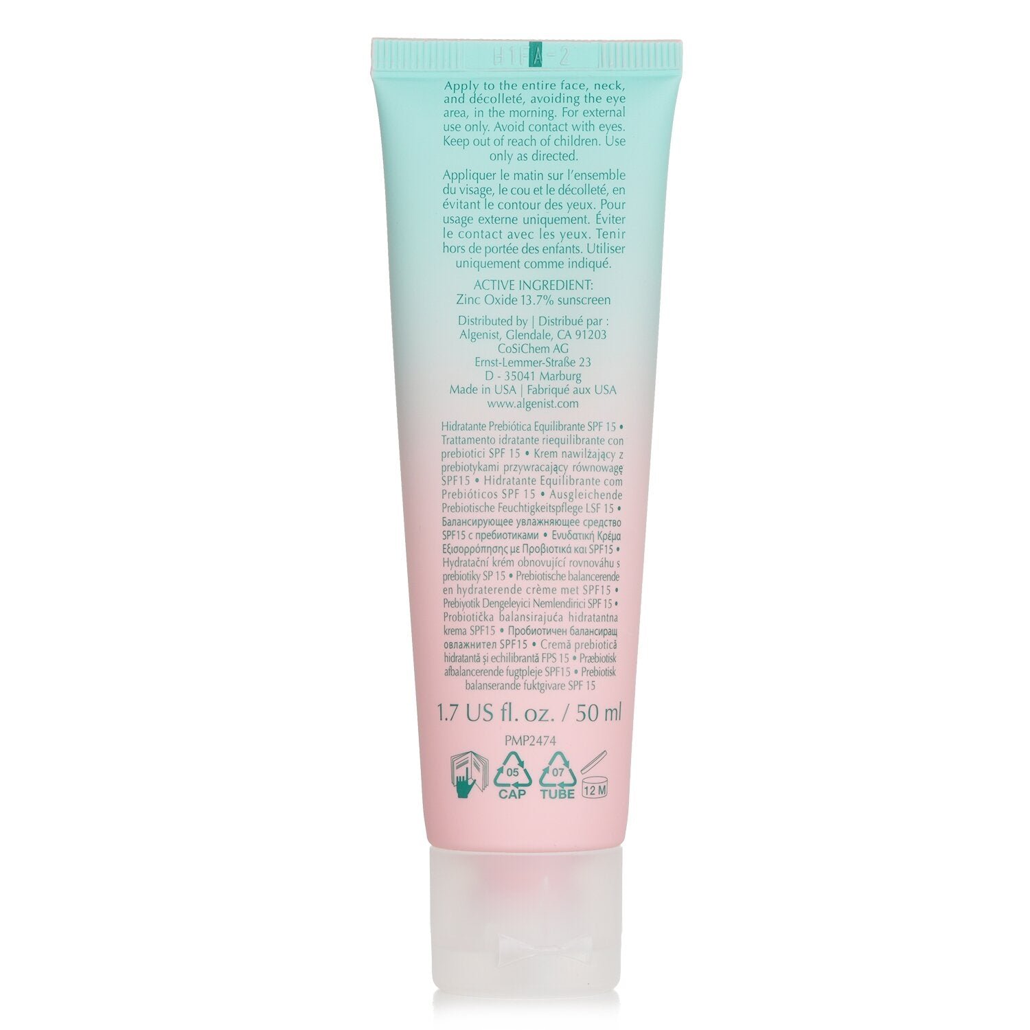 مرطب موازن للبشرة Alive Prebiotic SPF 15 من Algenist - صورة 1