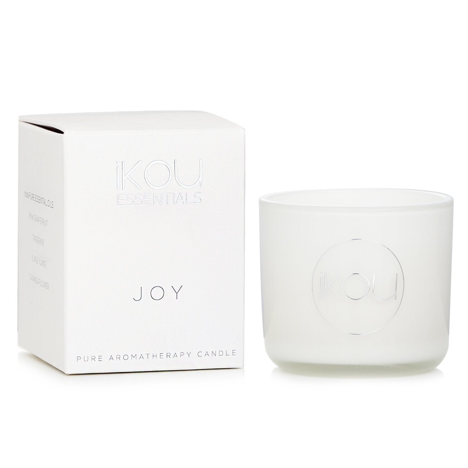 Essentials Aromatherapy Natural Wax Candle Glass - Joy (Australian White Flannel Flower) by iKOU - Image 2