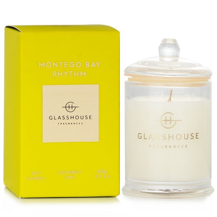 Triple Scented Soy Candle - Montego Bay Rhythm (Coconut & Lime) 60g/2.1oz by Glasshouse - Image 2