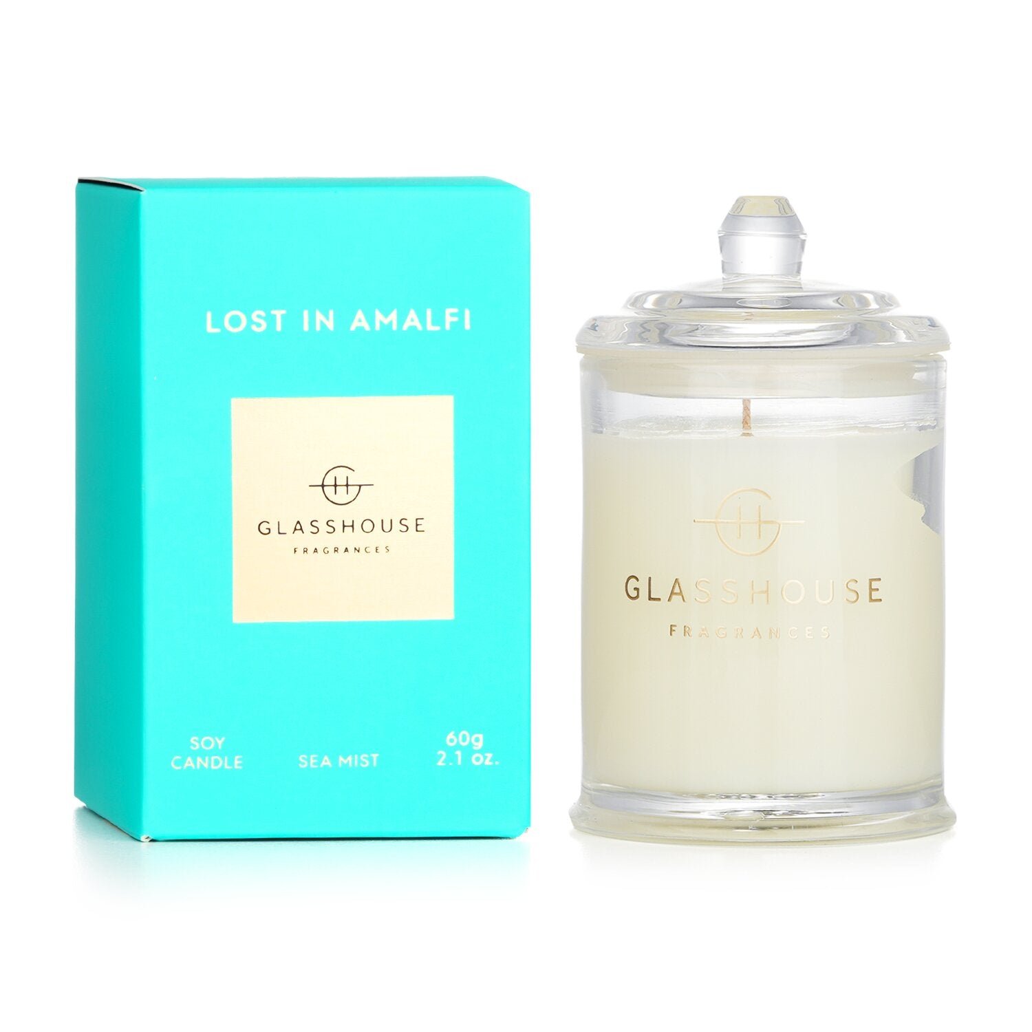 شمع صويا معطر ثلاثي - Lost In Amalfi (رذاذ بحري) من Glasshouse - صورة 2
