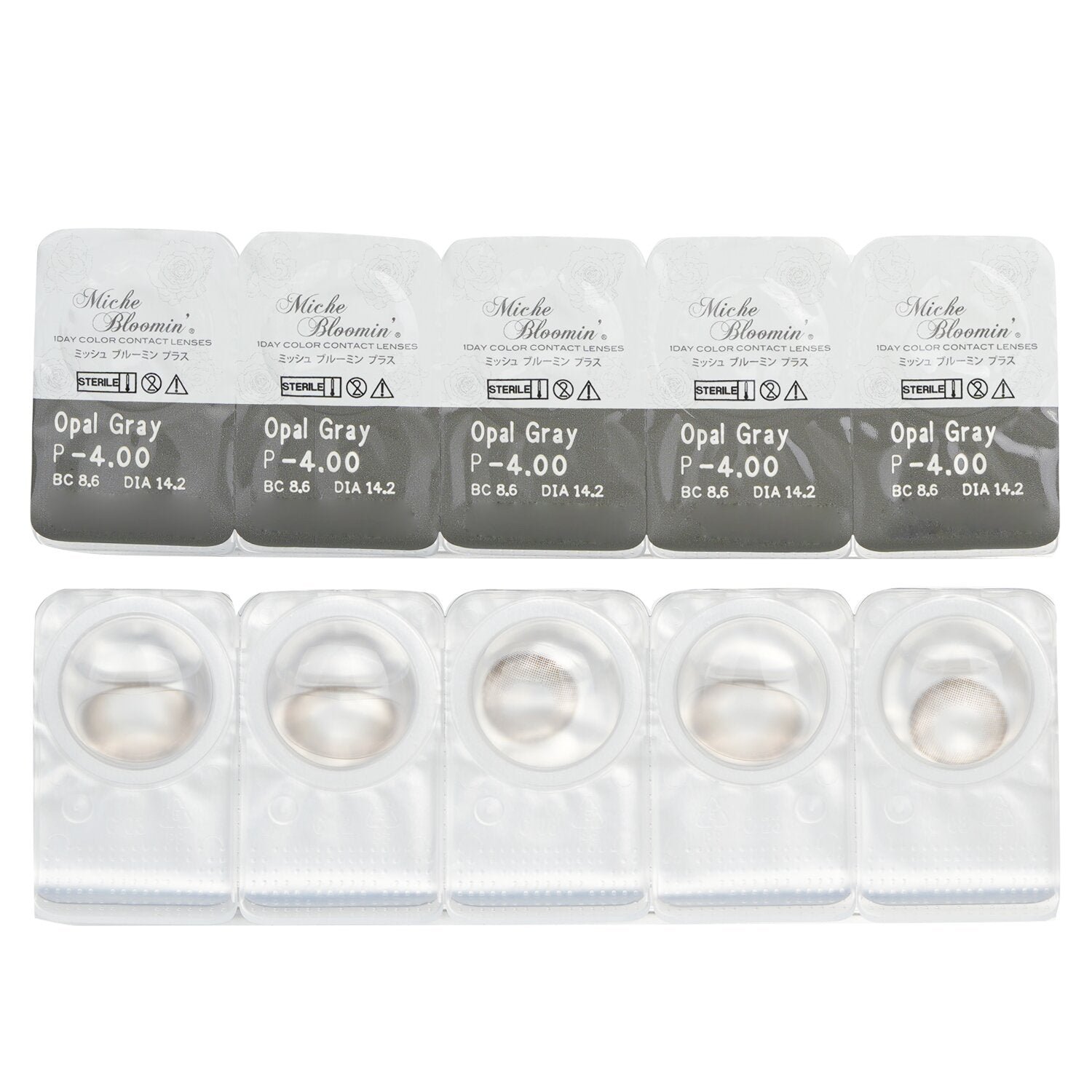 Iris Glow 1 Day Color Contact Lenses (506 Opal Gray) - - 4.00 by Miche Bloomin' - Image 2