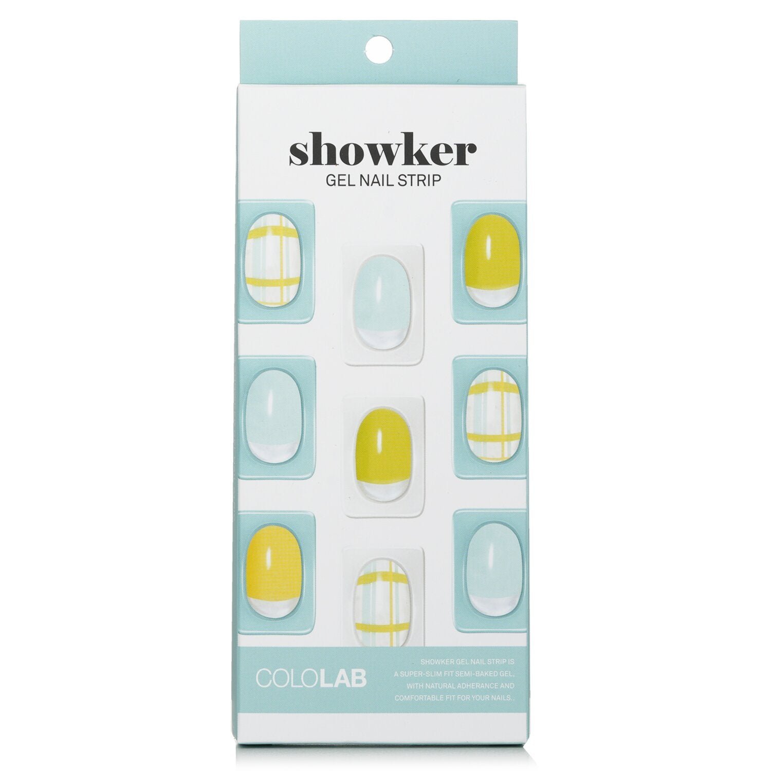 Showker Gel Nail Strip # CSA611 Pastel Check by Cololab - Image 1