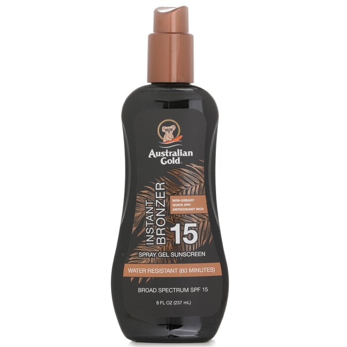 Spray Gel Sunscreen SPF 15 with Instant Bronzer 237ml/8oz by Australian Gold - Image 1