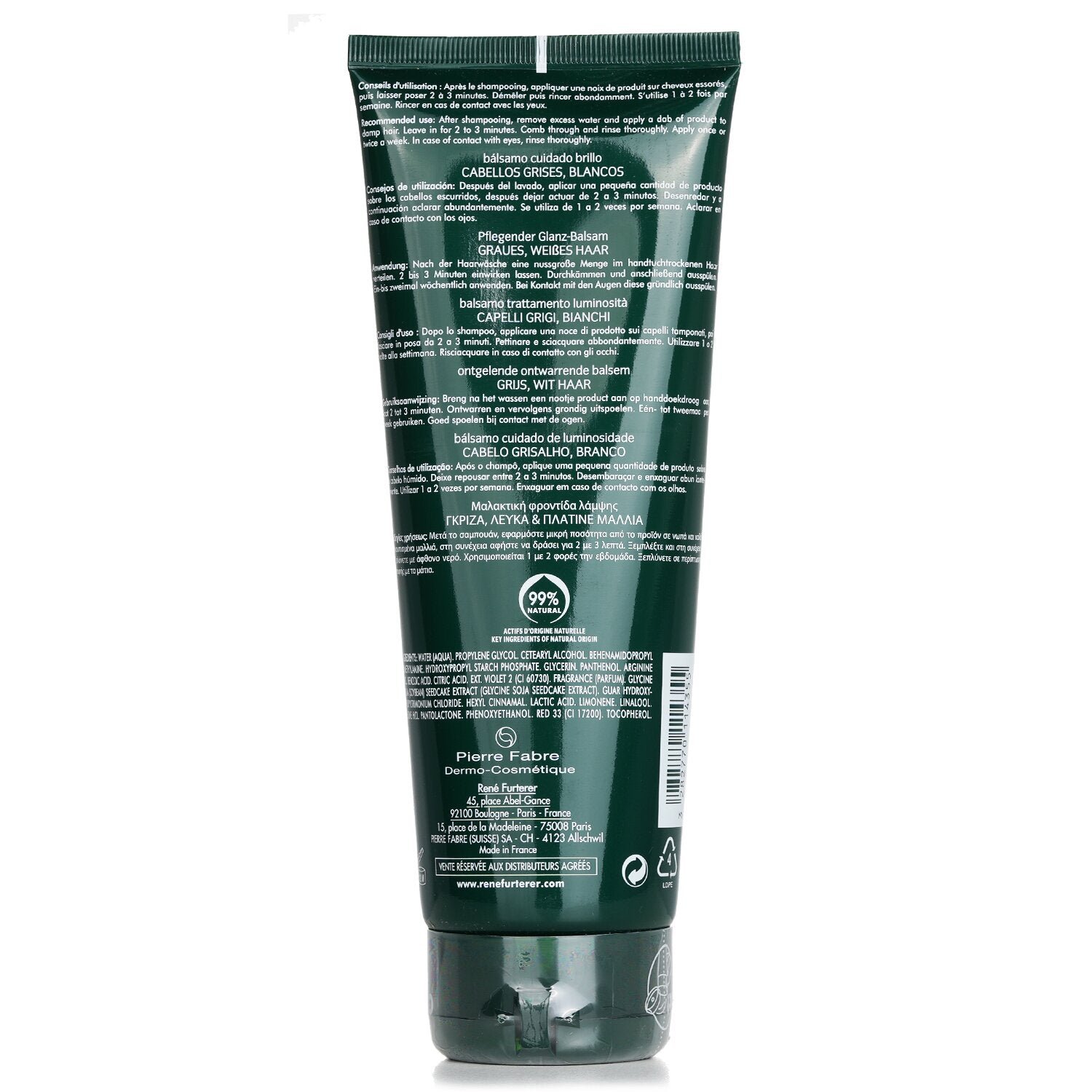 Okara Silver Silver Radiance Ritual Toning Conditioner - Gray, White Hair (Salon Product) by Rene Furterer - Image 3