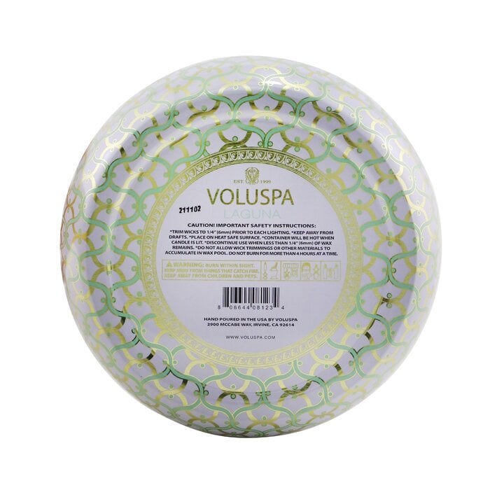 شمع قصدير مزخرف مع 3 فتائل - Laguna 340g/12oz من فولوسبا - صورة 3