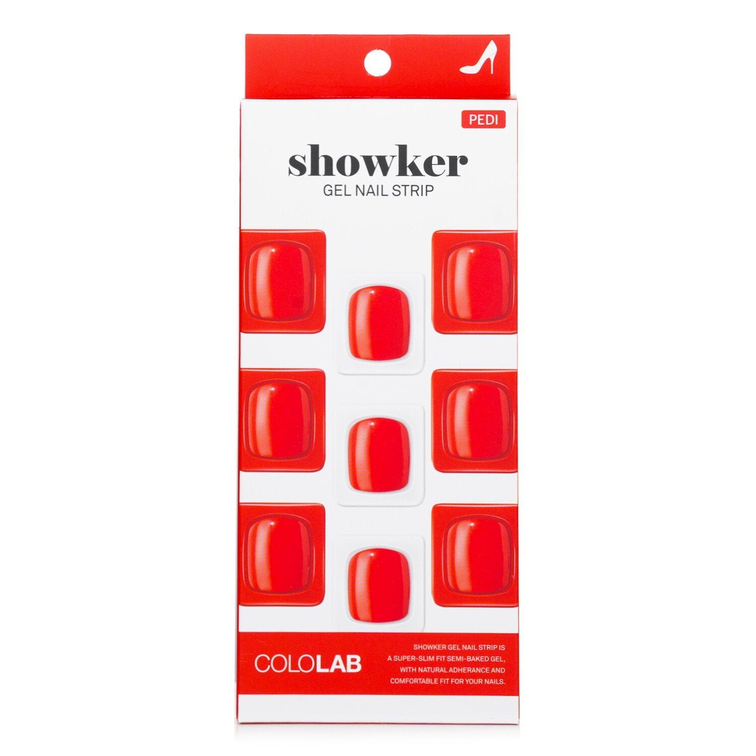 Showker Gel Nail Strip # CPF504 Real Red by Cololab - Image 1