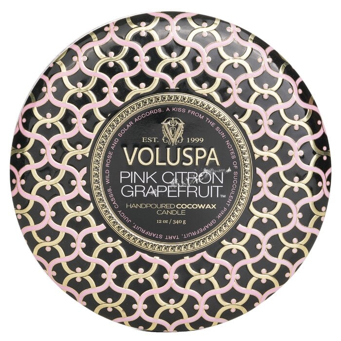 3 Wick Decorative Tin Candle - Pink Citron Grapefruit 340g/12oz by Voluspa - Image 1