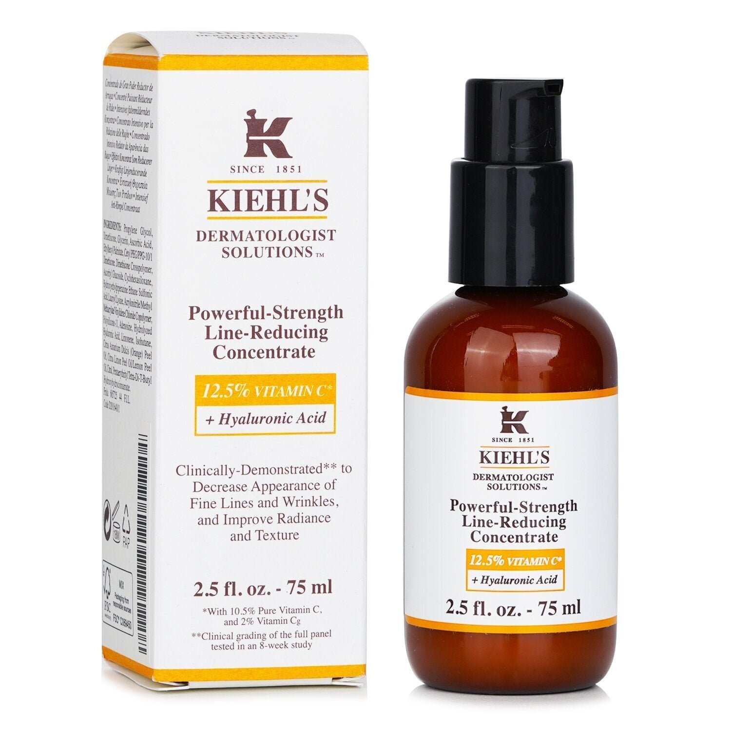 مركز فعال لتقليل الخطوط Dermatologist ( مع 12.5% فيتامين C + حامض الهيالورونيك ) من Kiehl's - صورة 2