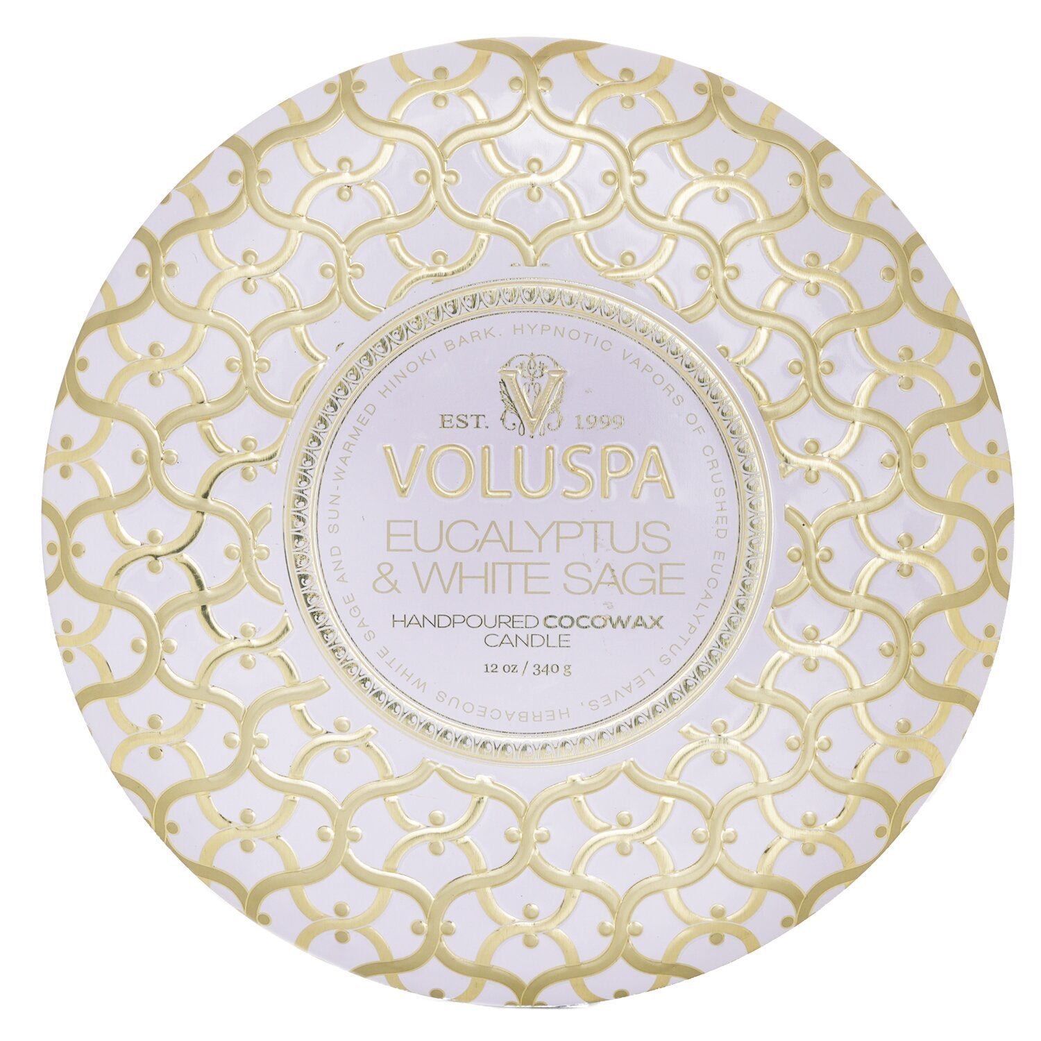 3 Wick Decorative Tin Candle - Eucalyptus & White Sage by Voluspa - Image 1