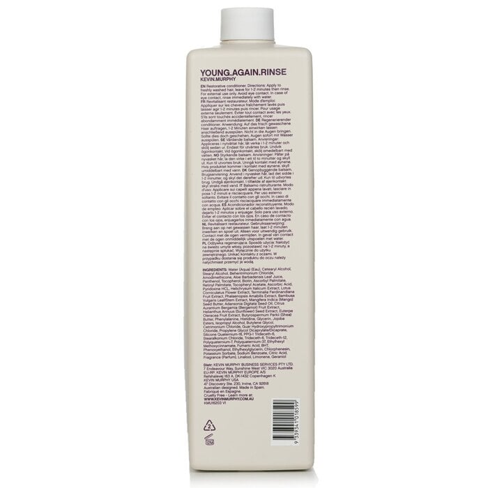 Young.Again.Rinse (Immortelle and Baobab Infused Restorative Softening Conditioner - To Dry, Brittle or Damaged Hair) 1000ml/33.8oz by Kevin.Murphy - Image 3