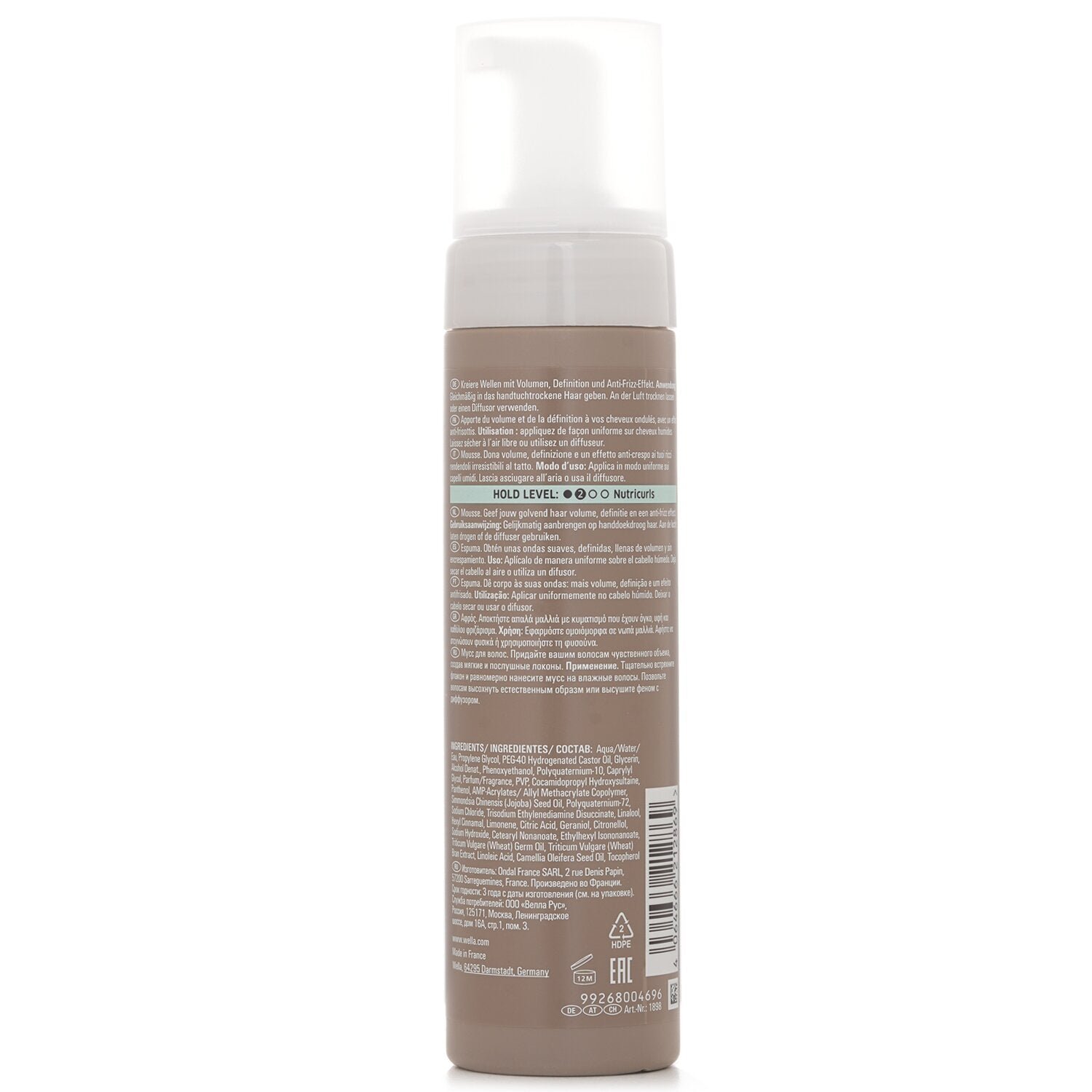 Nutricurls EIMI Soft Twirl 72h Anti Frizz Foam by Wella - Image 3