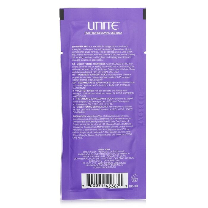 علاج موحد للون BLONDA Fix PRO (مستحضر صالون) 24x30ml/1oz من Unite - صورة 3