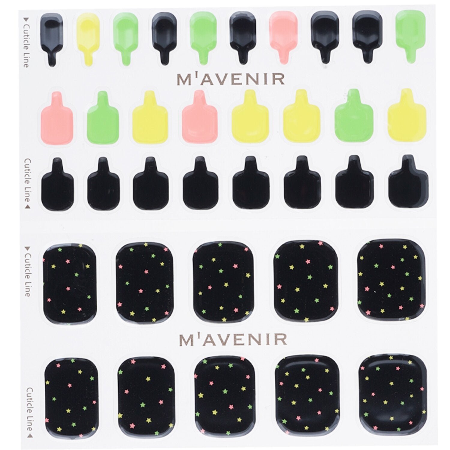 Nail Sticker (Black) - # Black Neonstar Pedi by Mavenir - Image 2