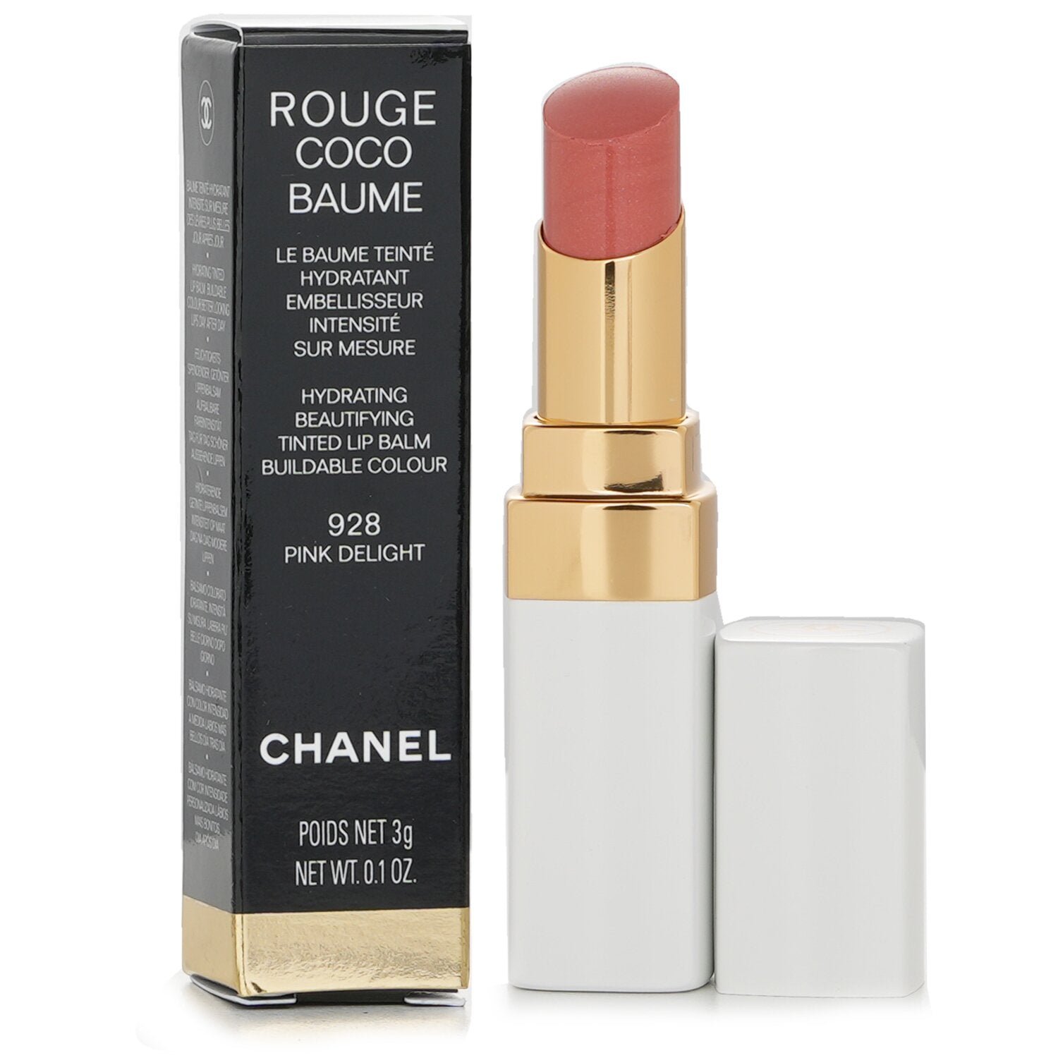Rouge Coco Baume Hydrating Beautifying Tinted Lip Balm - # 928 Pink Delight by Chanel - Image 2