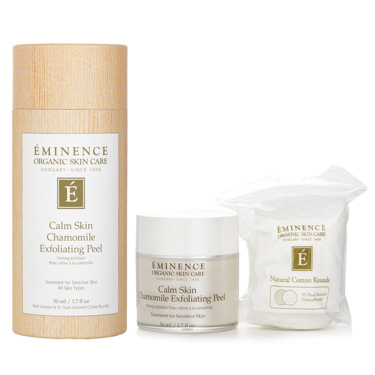 Calm Skin Chamomile Exfoliating Peel (with 35 Dual-Textured Cotton Rounds) by Eminence - Image 2
