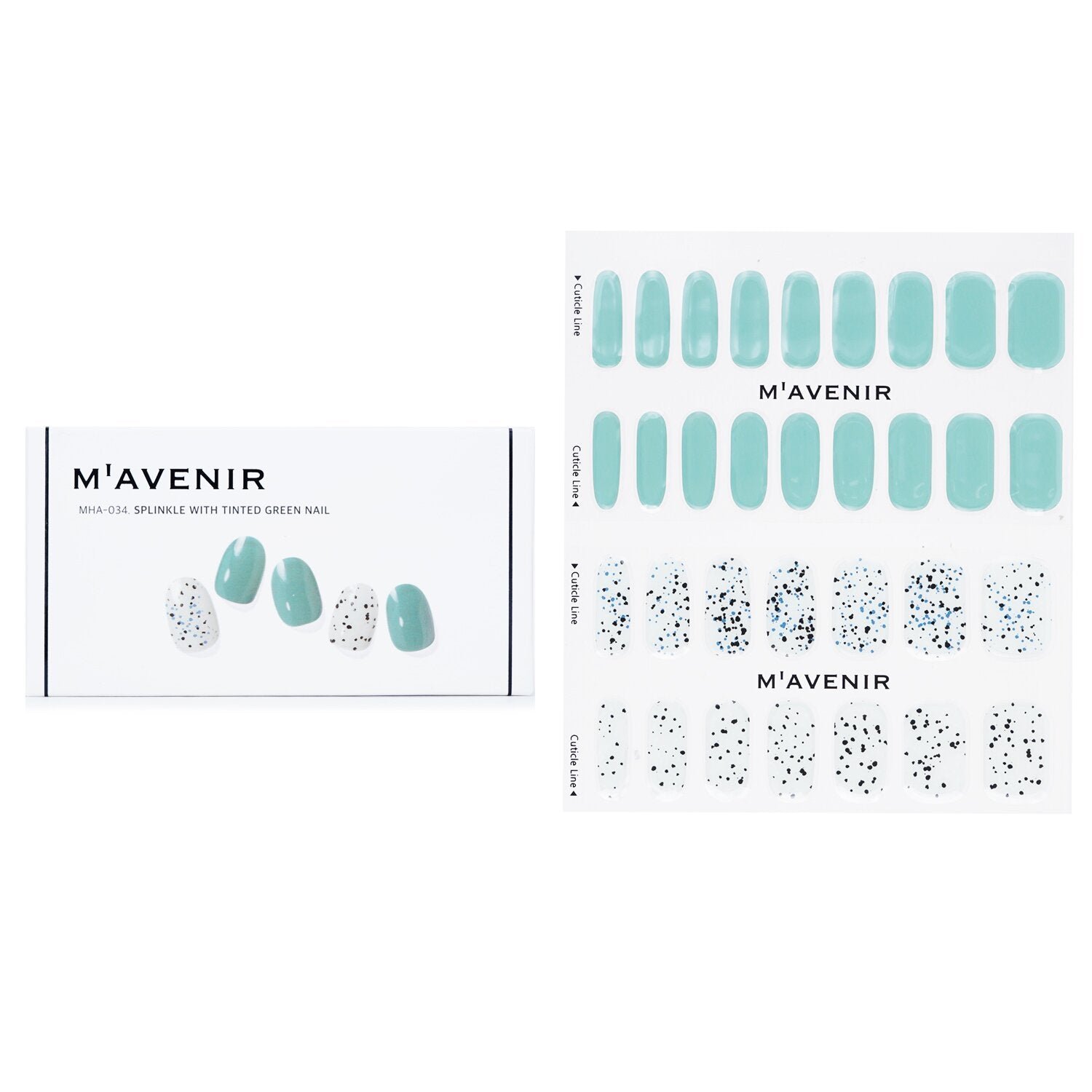 Nail Sticker (Blue) - # Splinkle With Tinted Green Nail by Mavenir - Image 1