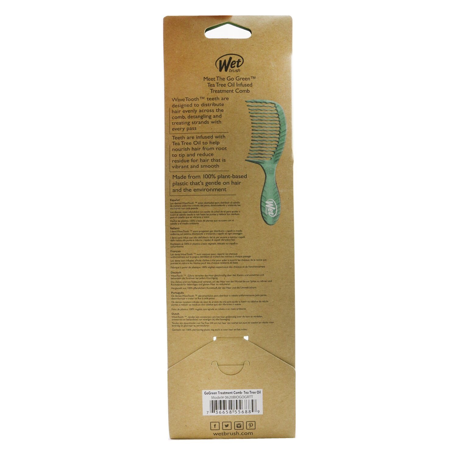 مشط Go Green العلاج - # زيت شجرة الشاي من Wet Brush - صورة 3