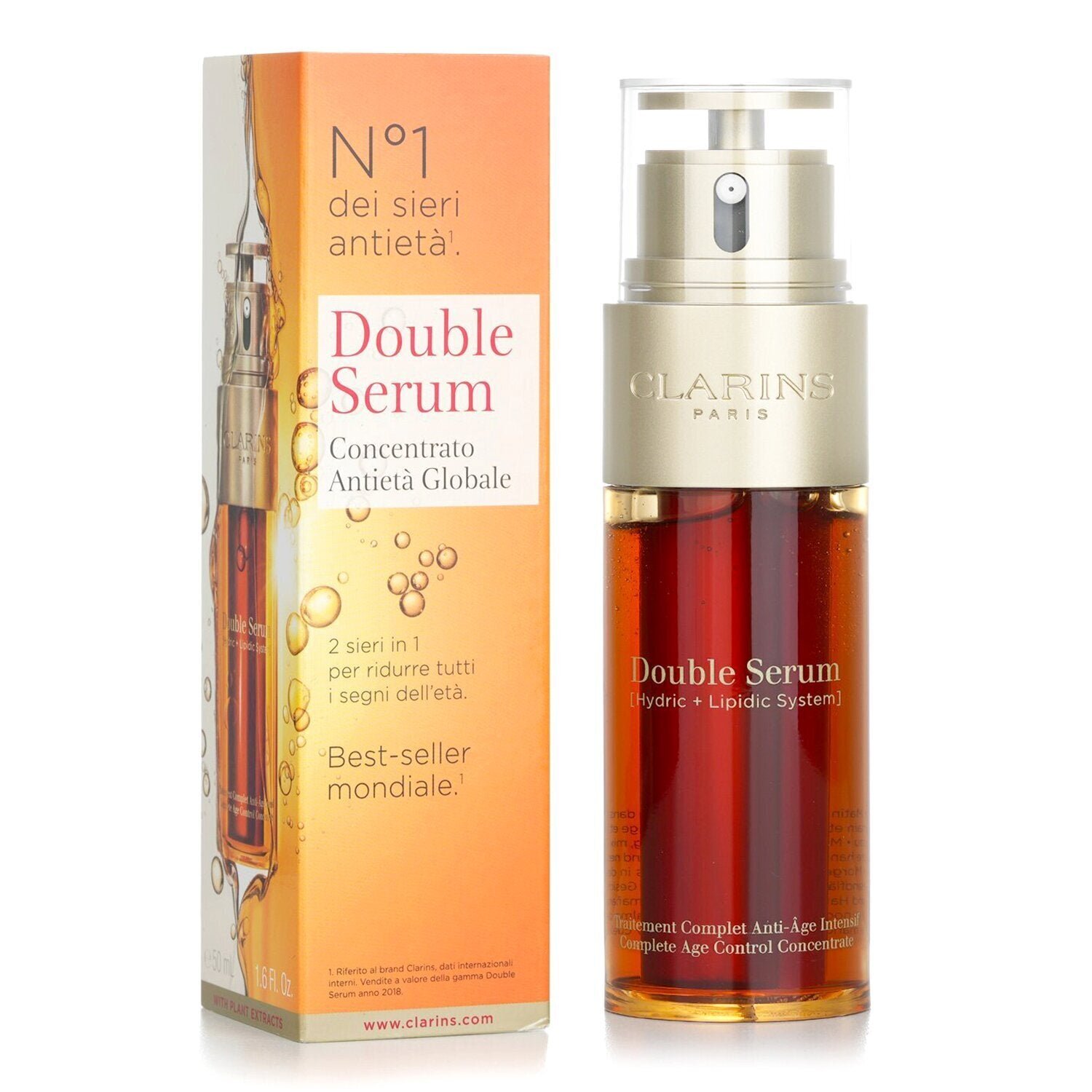Double Serum (Hydric + Lipidic System) Complete Age Control Concentrate(Random Packaging) من Clarins - صورة 5