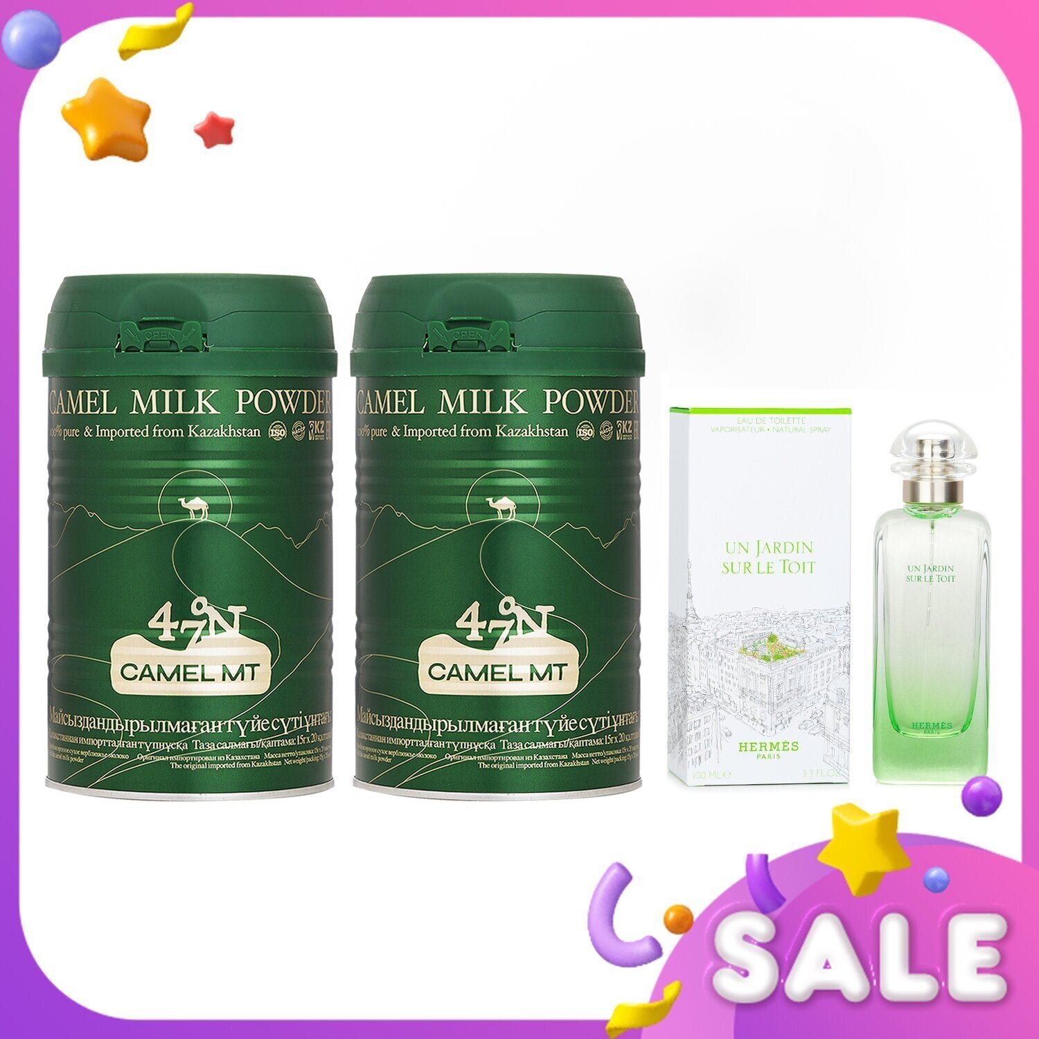 Camel MT Camel Milk Powder x2 + Hermes Un Jardin Sur Le Toit EDT Spray by Hermes - Image 2