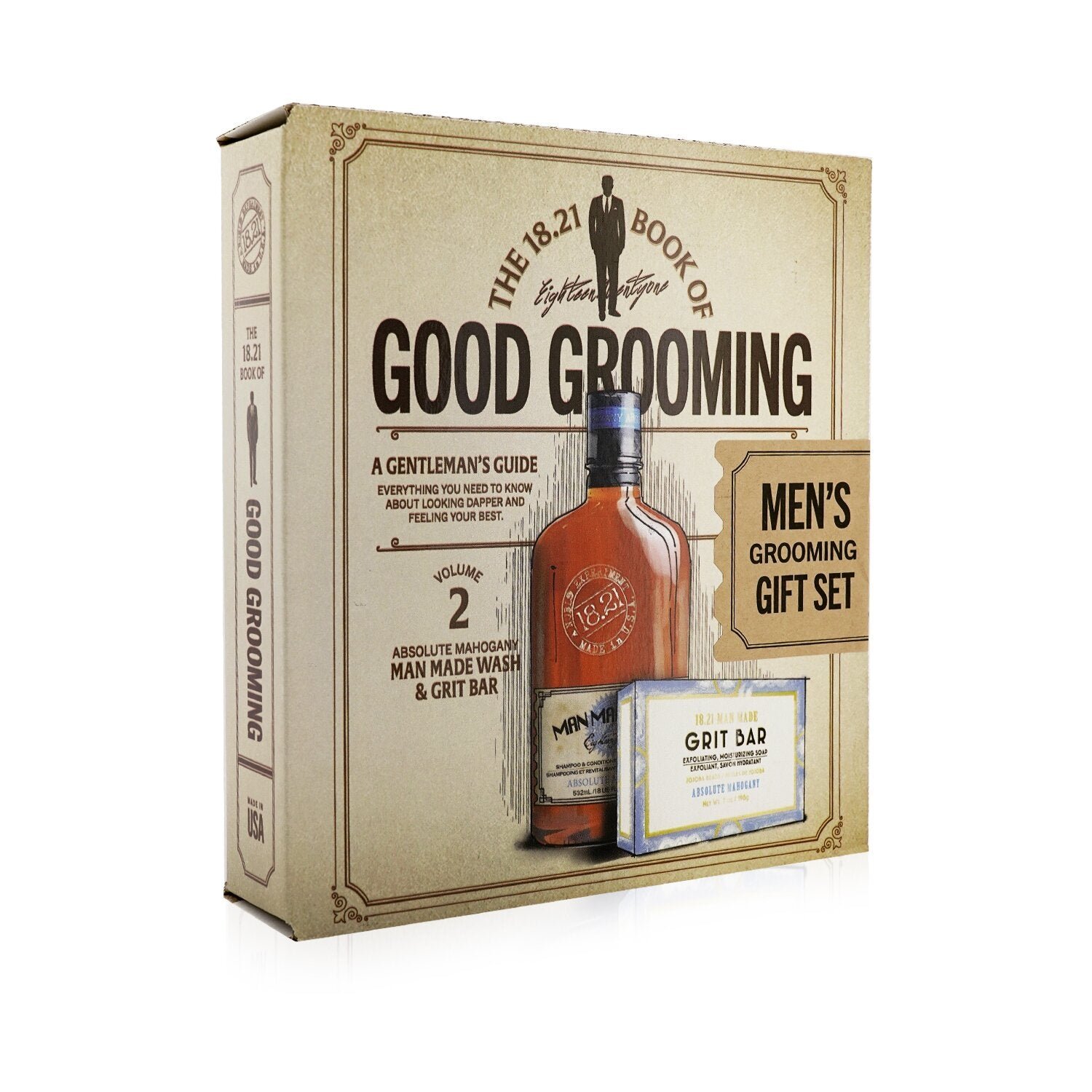 Book of Good Grooming Gift Set Volume 2: Absolute Mahogany (Wash 532ml + Grit Bar 198g ) by 18.21 Man Made - Image 2