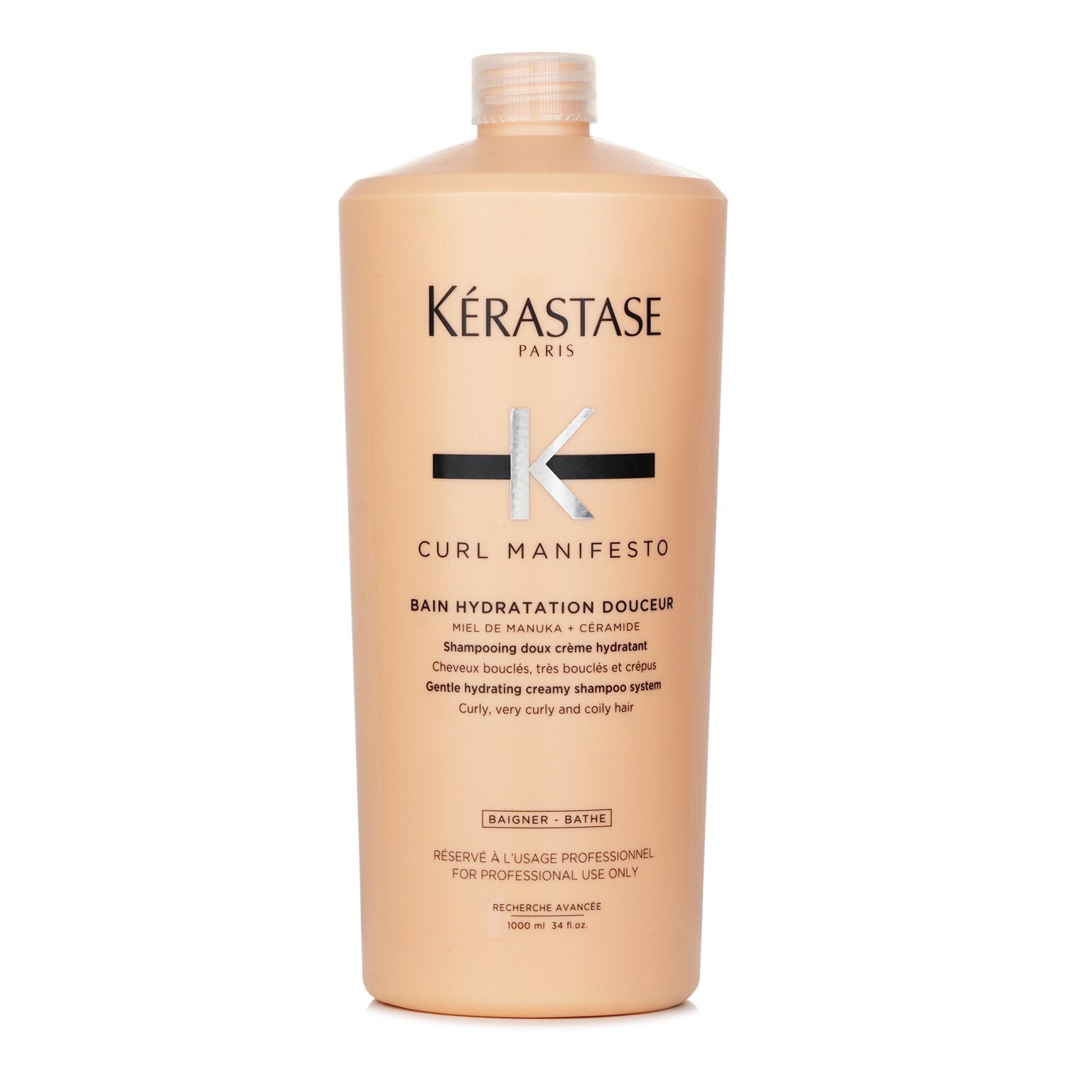 Curl Manifesto Bain Hydratation Douceur Shampoo Gentle Creamy Shampoo - For Curly, Very Curly & Coily Hair (Salon Size) by Kerastase - Image 1