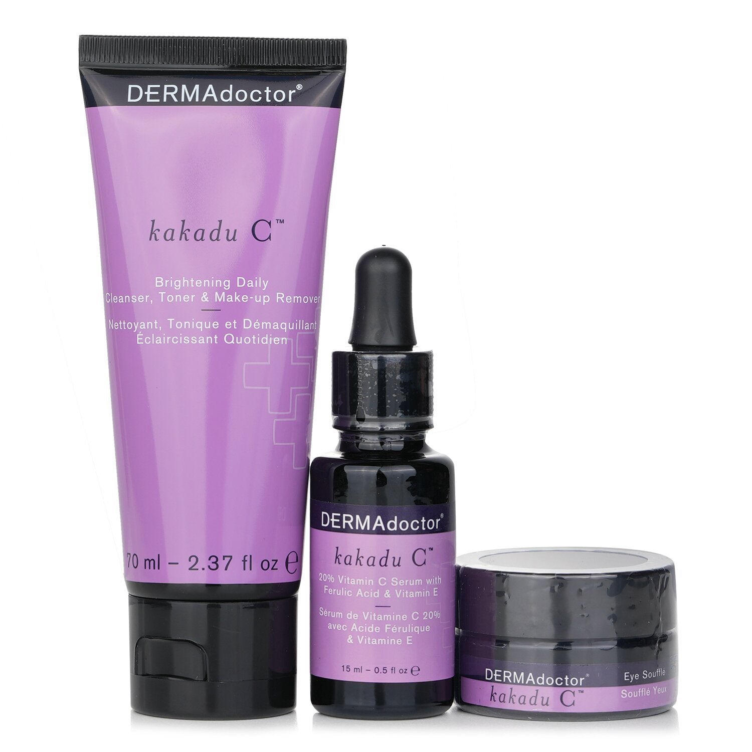 Kakadu C Vitamin C Brightening Kit: Daily Cleanser 70ml + 20% Vitamin C Serum 15ml + Eye Souffle 15ml by DERMAdoctor - Image 2