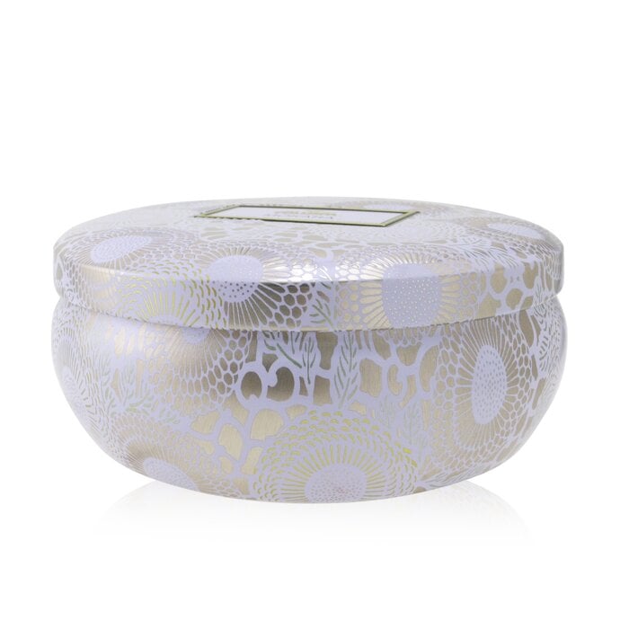 شمع قصدير مزخرف مع 3 فتائل - Mokara 340g/12oz من فولوسبا - صورة 3
