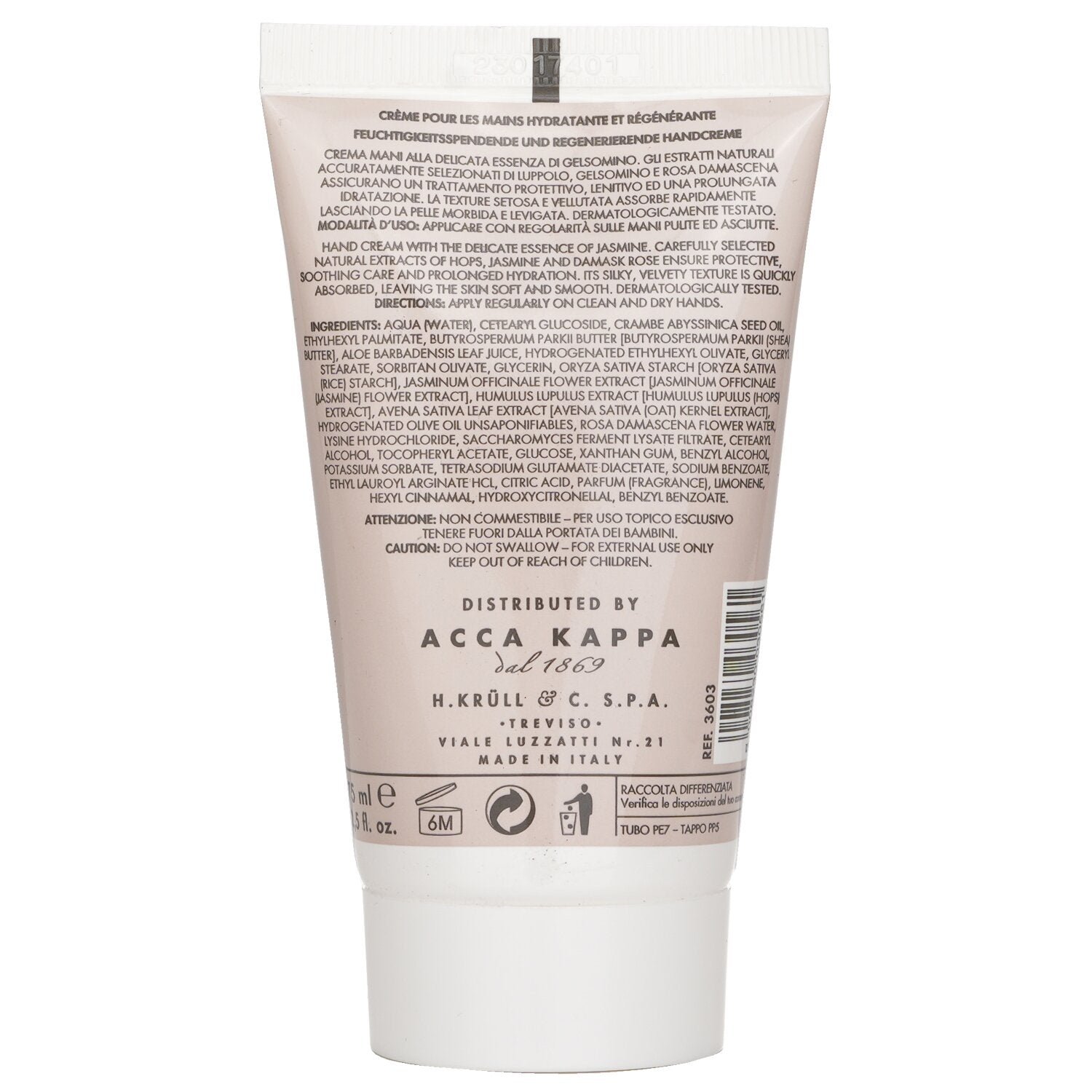 Jasmine & Water Lily Hand Cream by Acca Kappa - Image 3
