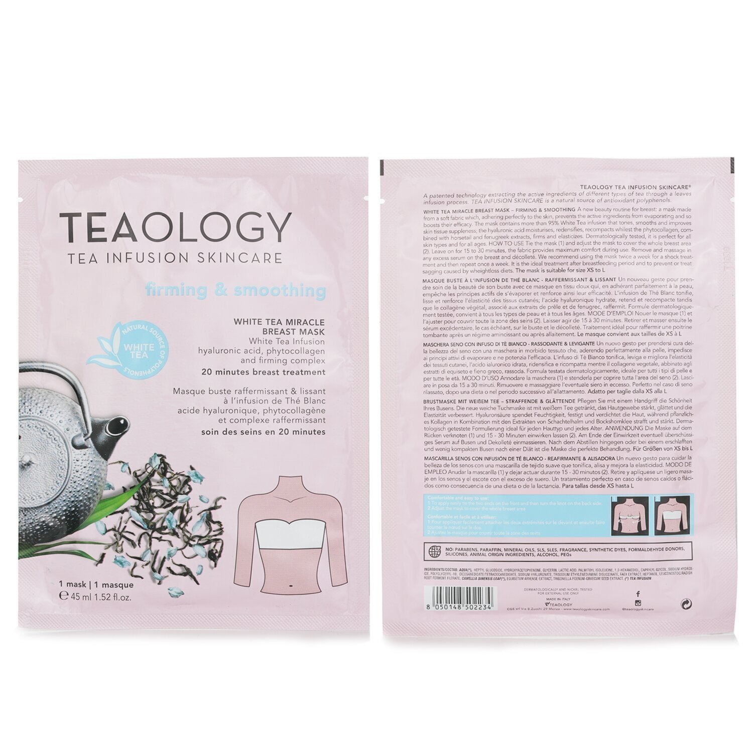White Tea Miracle Breast Firming & Smoothing Mask by Teaology - Image 2