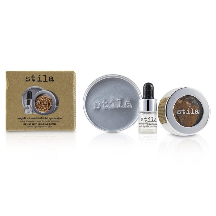 Magnificent Metals Foil Finish Eye Shadow With Mini Stay All Day Liquid Eye Primer - Comex Copper 2pcs by Stila - Image 2