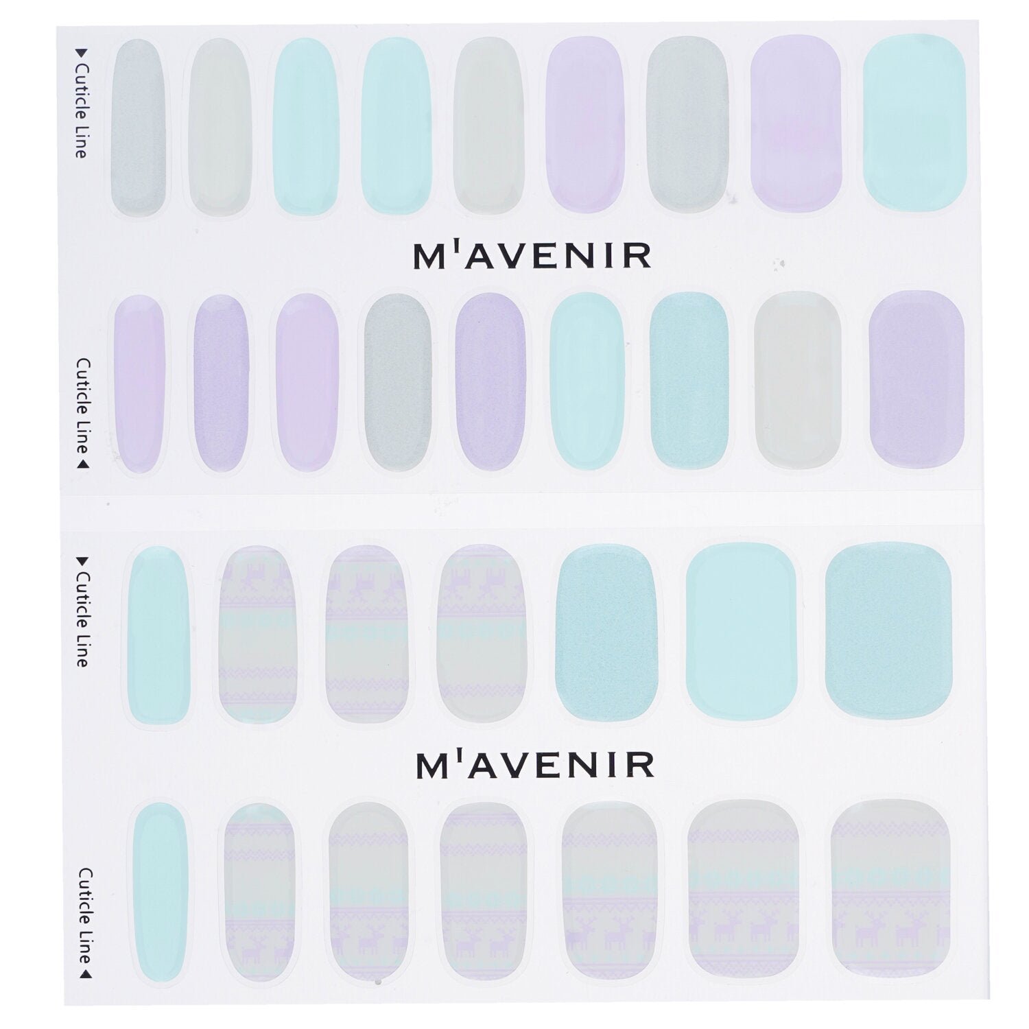 Nail Sticker (Assorted Colour) - # Pastel Deer Knit Nail by Mavenir - Image 2