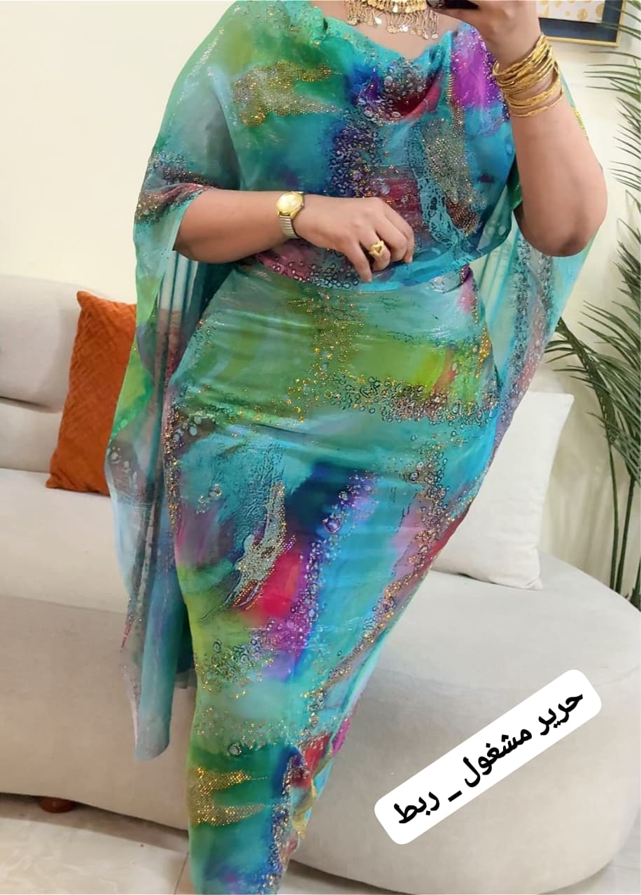 توب سوادني حرير مشغول - Image 1