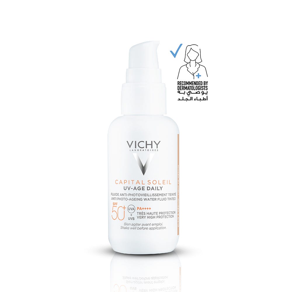 فيشي كابيتال سولاي UV-Age سائل ملون مقاوم لعلامات تقدم سن SPF 50+ مع النياسيناميد 40 مل - صورة 1