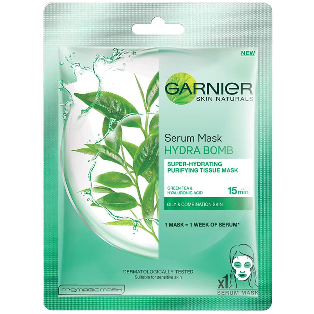 Garnier Skin Active Hydra Bomb Mask Green Tea 32 gm - Image 1