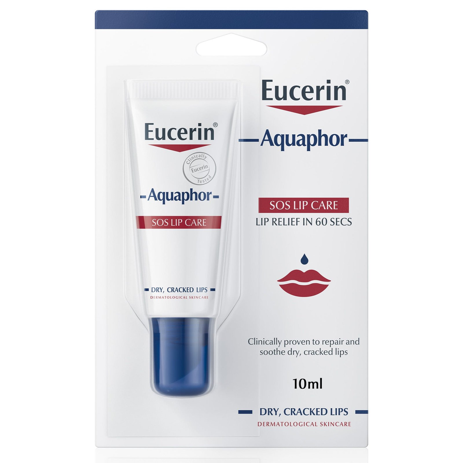 Eucerin Aquaphor SOS Repair Lip Balm For Cracked Lips, 10ml - Image 1