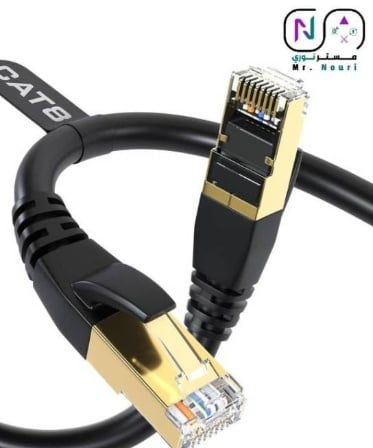  كابل إيثرنت CAT8 فائق السرعة - تجربة إنترنت بلا حدود للألعاب والبث المباشر (40Gbps / 2000MHz) - صورة 1