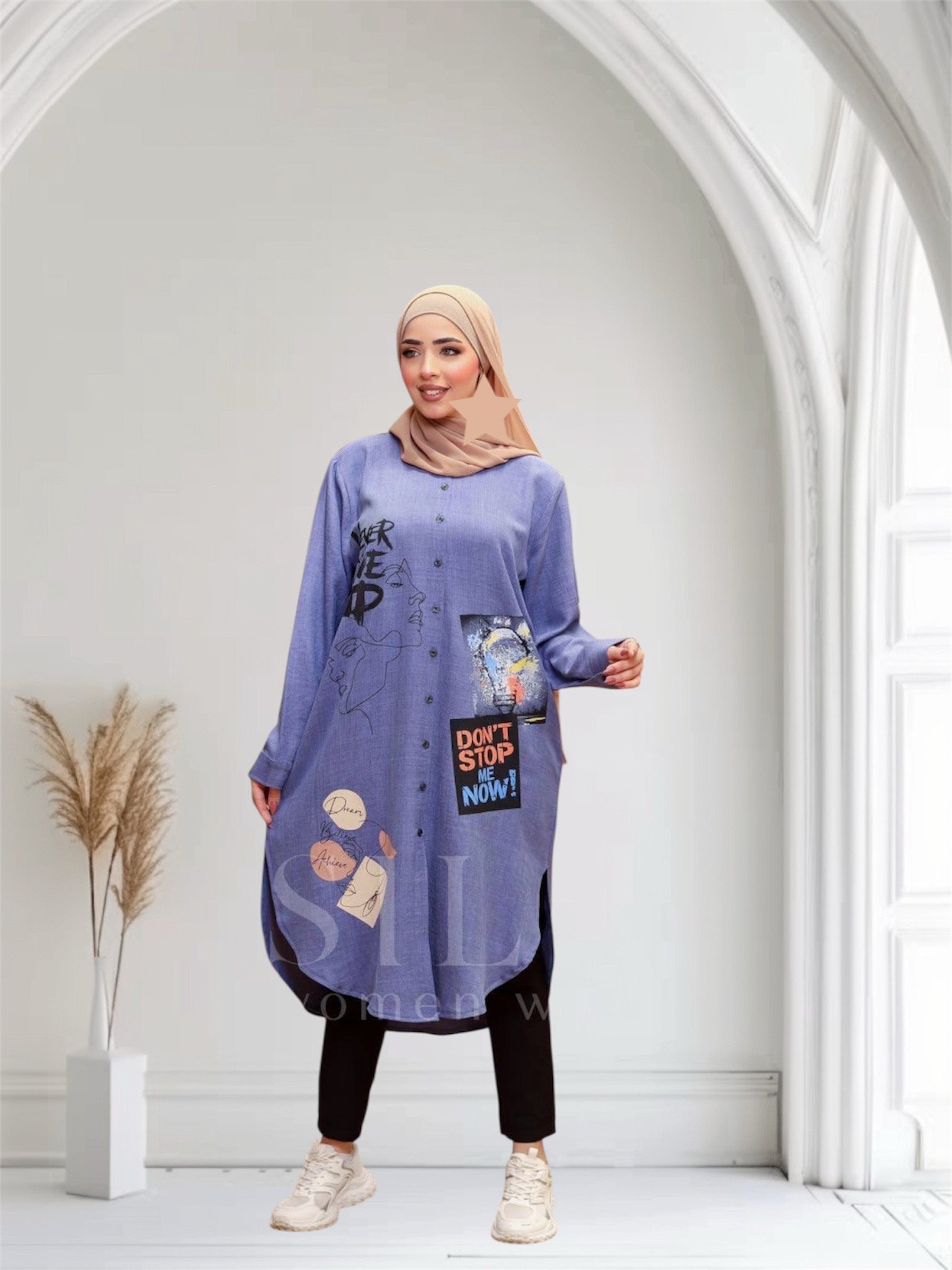 Printed linen shirt - Image 2