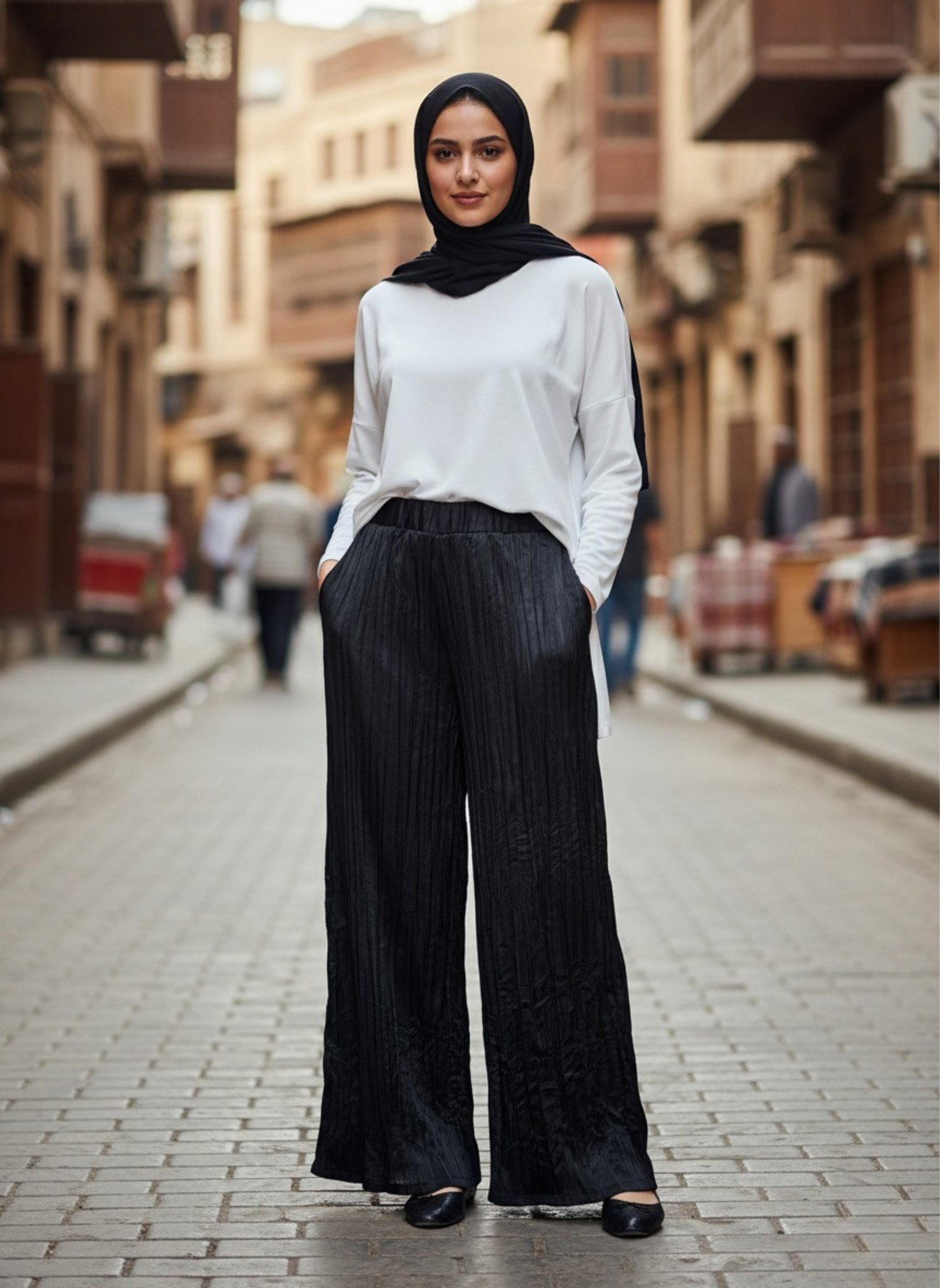 Satin crinkle pants - Image 5